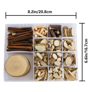 ChooseInOne Log Handmade DIY Wood Craft Kits for Kids Wooden Unfinished Toys Paint Art Garden Playset Bulk Sticks Loose Parts Materials 360g(Large)