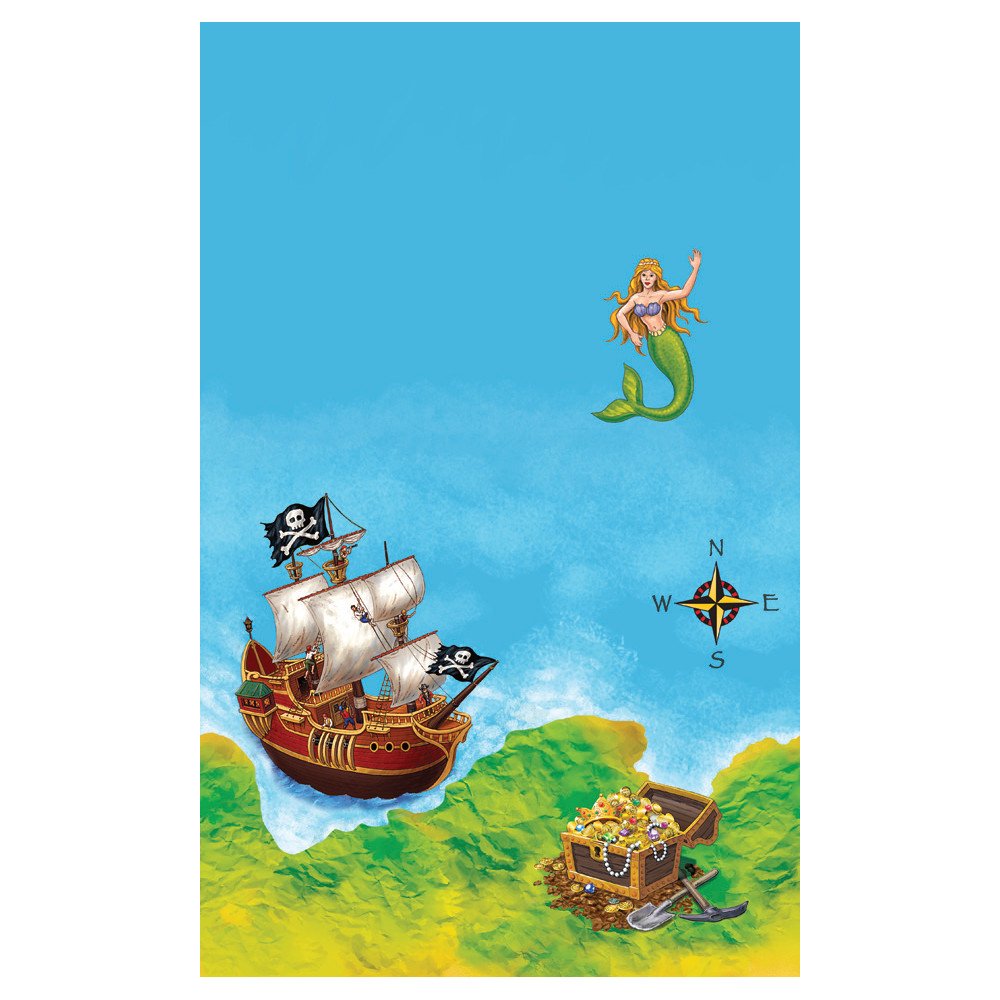 Creative Converting Buried Treasure Plastic Table Cover, 54 by 108-Inch