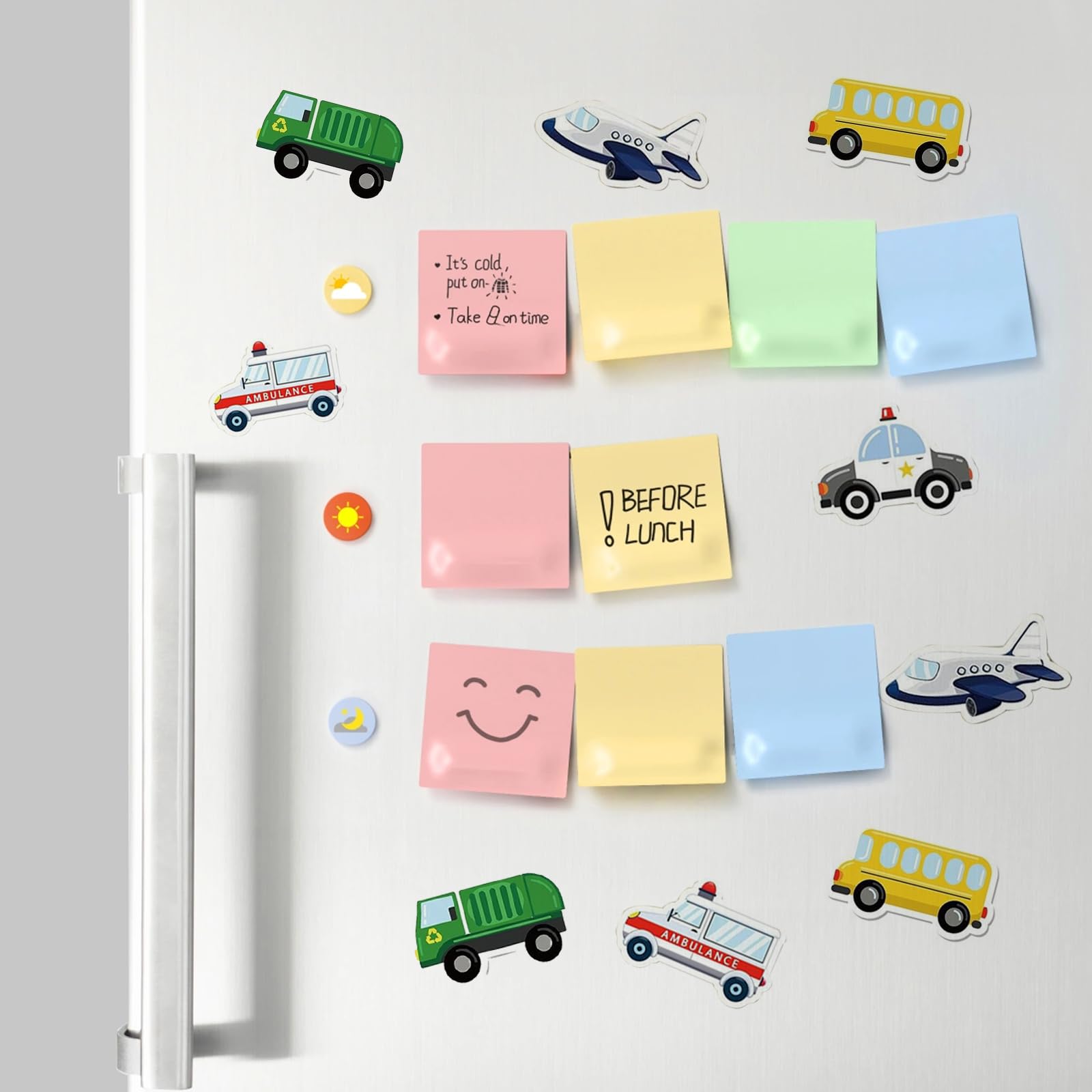1000 PCS Cartoon Car Stickers Roll Fun Circular Truck Stickers for Kids Perfect for Kindergarten Teacher Rewards Children's Birthday Party School