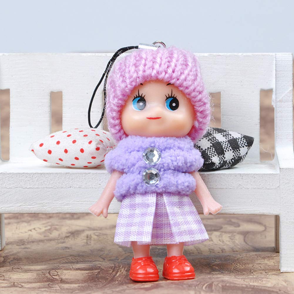 DDJYP 12pcs Tiny Dolls Silicone Princess Mini Doll for Girls DIY Miniature Dollhouse Kit with Miniature Clothes, Decoration Little Dolls Christmas