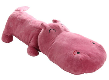 Large Children's Plush Toys Creative Hippo Pillow Cushions 19.7" (Rose red)