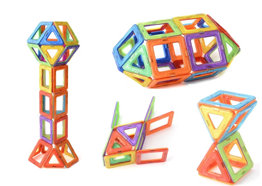 JDBF Magnetic Building Tiles Set for Kids, STEM Educational Construction Toy with Strong Magnets, Colorful Magnetic Blocks for Creative Play, Ages 3+