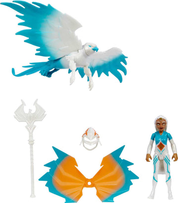 Masters of the Universe He-Man and The Sorceress Figure & Winged Falcon Vehicle Set Inspired by Motu Netflix Animated Series, Collectible Toy Gift