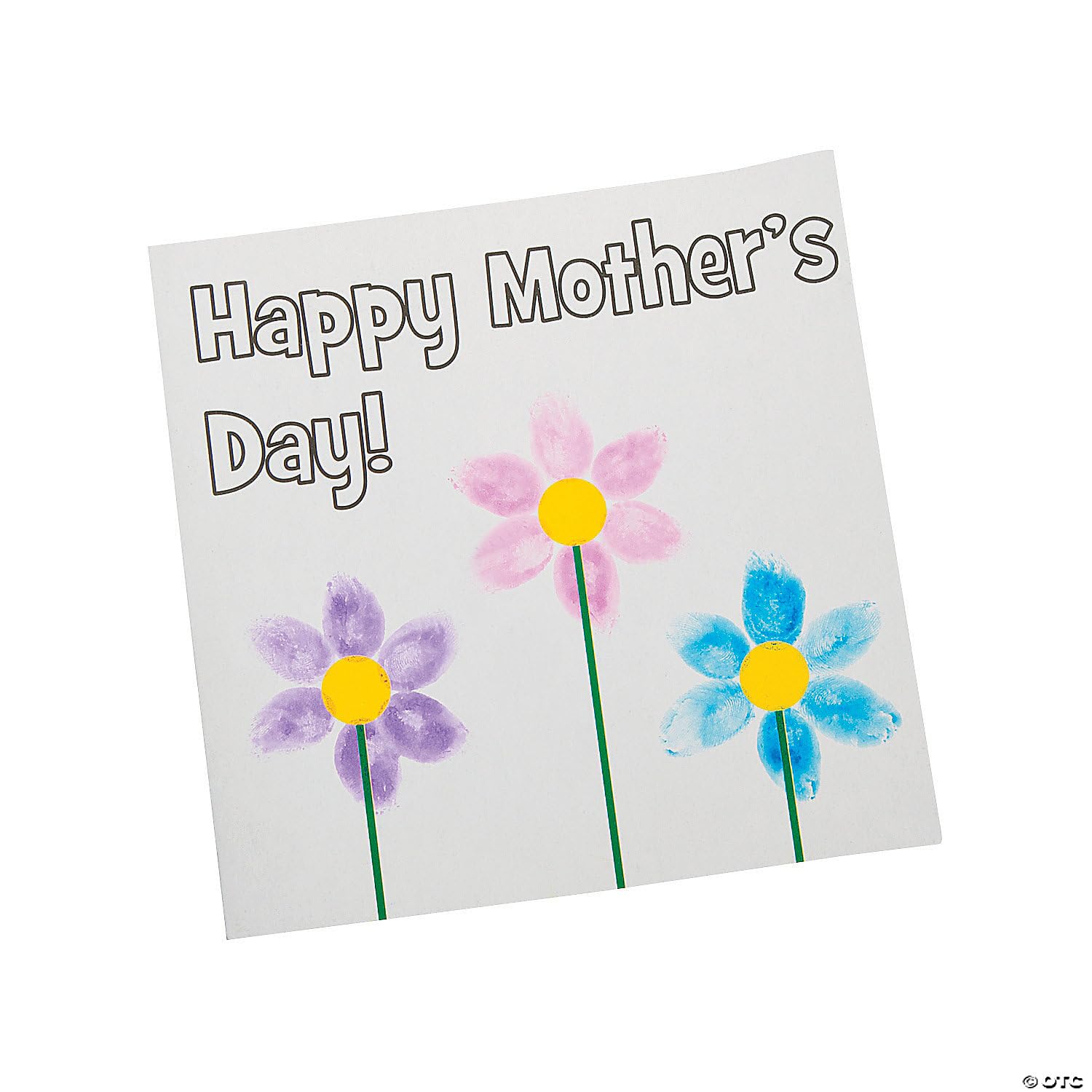Fun Express Mothers Day Crafts for Kids Classroom - Thumbprint Flower Card Making Kit for Kids 6-8 & 8-12 | Spring Crafts Bulk Set Makes 12 DIY