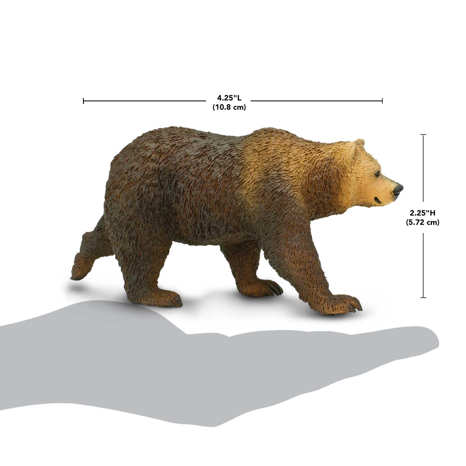 Safari Ltd. Grizzly Bear Figurine - Detailed 4.7" Plastic Model Figure - Fun Educational Play Toy for Boys, Girls & Kids Ages 3+