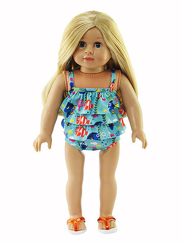 American Fashion World Fish Friends Swimsuit for 18-Inch Dolls | Premium Quality & Trendy Design