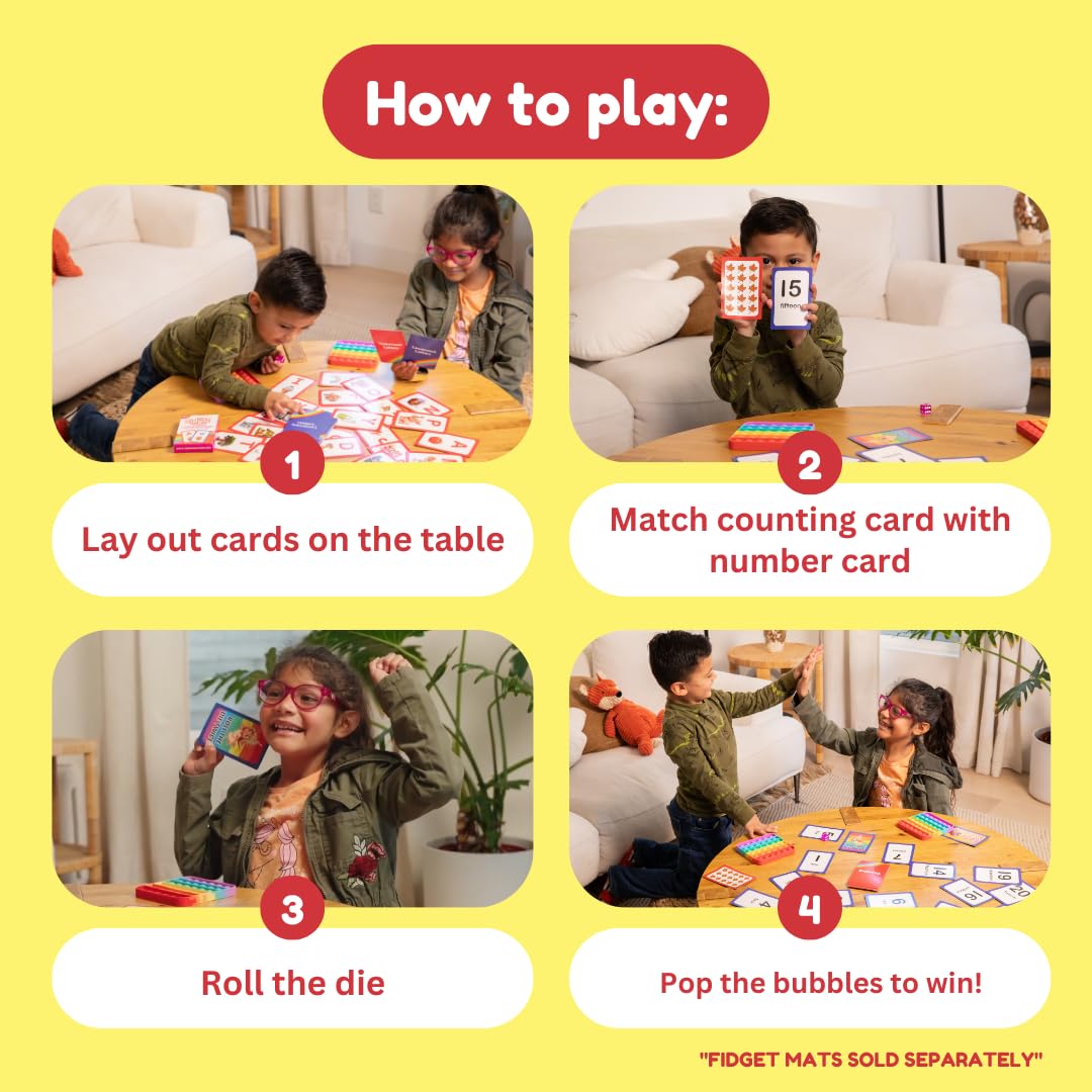 The Fidget Game Counting and Numbers Flash Cards for Ages 3 to 7 Facts 1-20