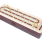 House of Cribbage Continuous Cribbage Board Alphabet e Shape Inlaid in Maple and Bloodwood with Storage Drawer for pegs and Cards - 3 Tracks
