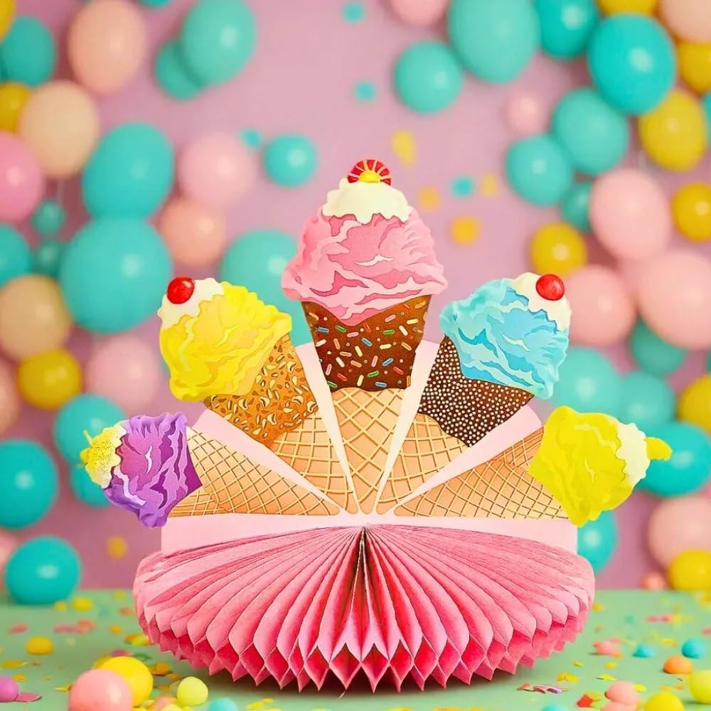 Fun Express - I Scream For Ice Cream Centerpiece for Birthday - Party Decor - General Decor - Centerpieces - Birthday - 1 Piece