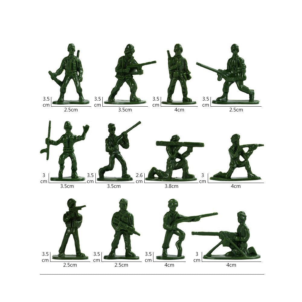 RAINBOW TOYFROG Army Men Action Figure Set - 300 pcs Toy Soldiers Military Playset - Classic Army Men Action Figures for Kids - Durable Army Toys