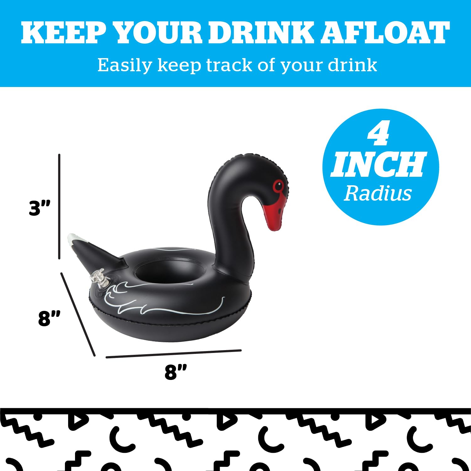 Inflatable Swan Drink Holder, Floating Cup Holder for Pool and Hot Tub, Novelty Beverage Float for Outdoor Water Fun