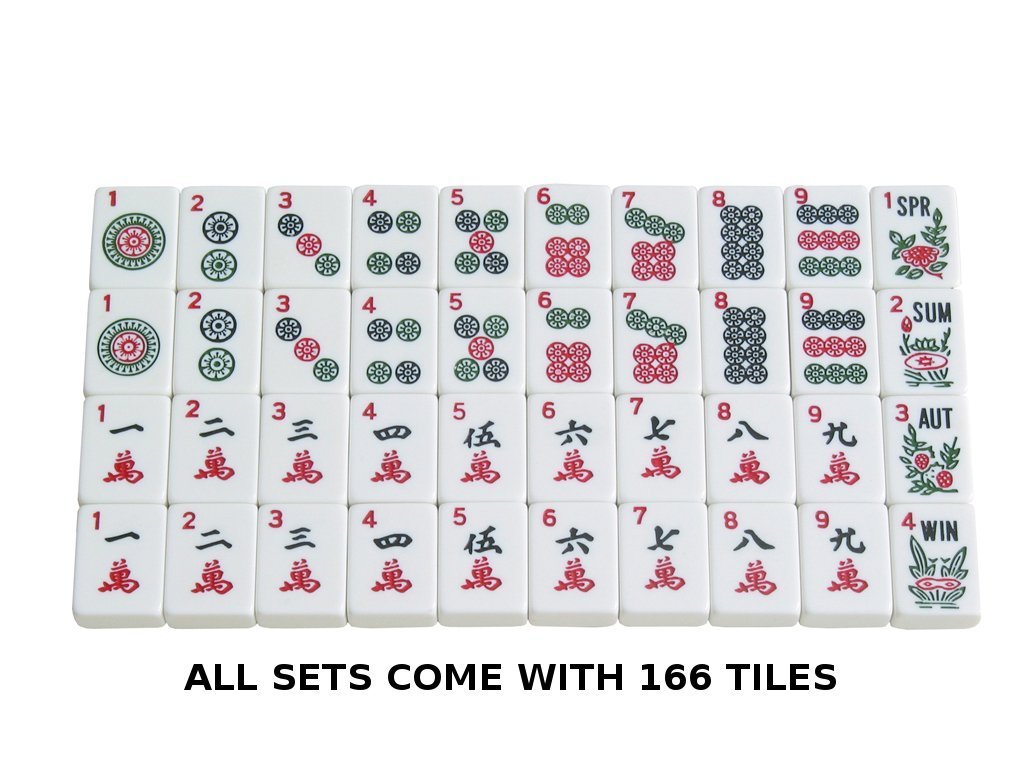 NEW! - American Mahjong Set - 166 White Tiles (All-in-One Rack/Pushers), Silver Aluminum Case - Large Classic Mah Jongg Game Set
