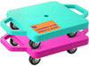 Hurtle Scooter Boards for Kids with Safety Handles, 2-Pack Heavy Duty Gym Floor Scooters with 360° Wheels for PE, Indoor Active & Sensory Play