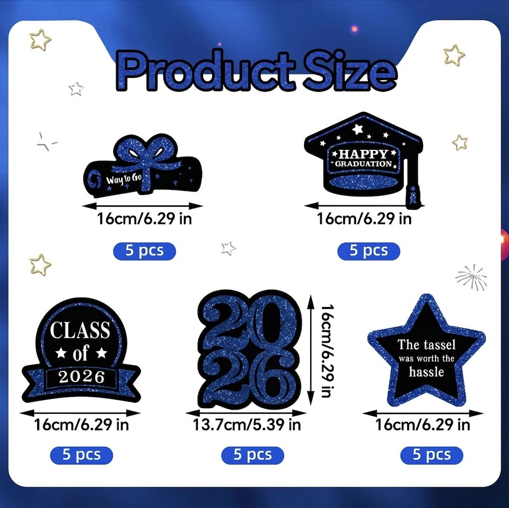 25 Pcs Red and Black Class of 2026 Congrats Grad Table Centerpieces Congratulate Graduation Centerpiece Sticks for Graduation Party Decorations