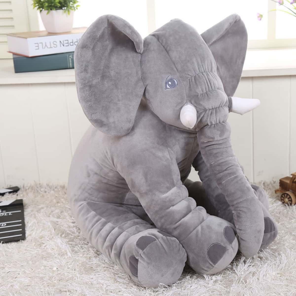 HWHXCZYH Elephant Stuffed Animal 16-Inch - Ultra Soft Gray Elephant Plush Toy, Cute Hugging Pillow & Room Decor, Cuddly Toy Gift for Kids, Boys,