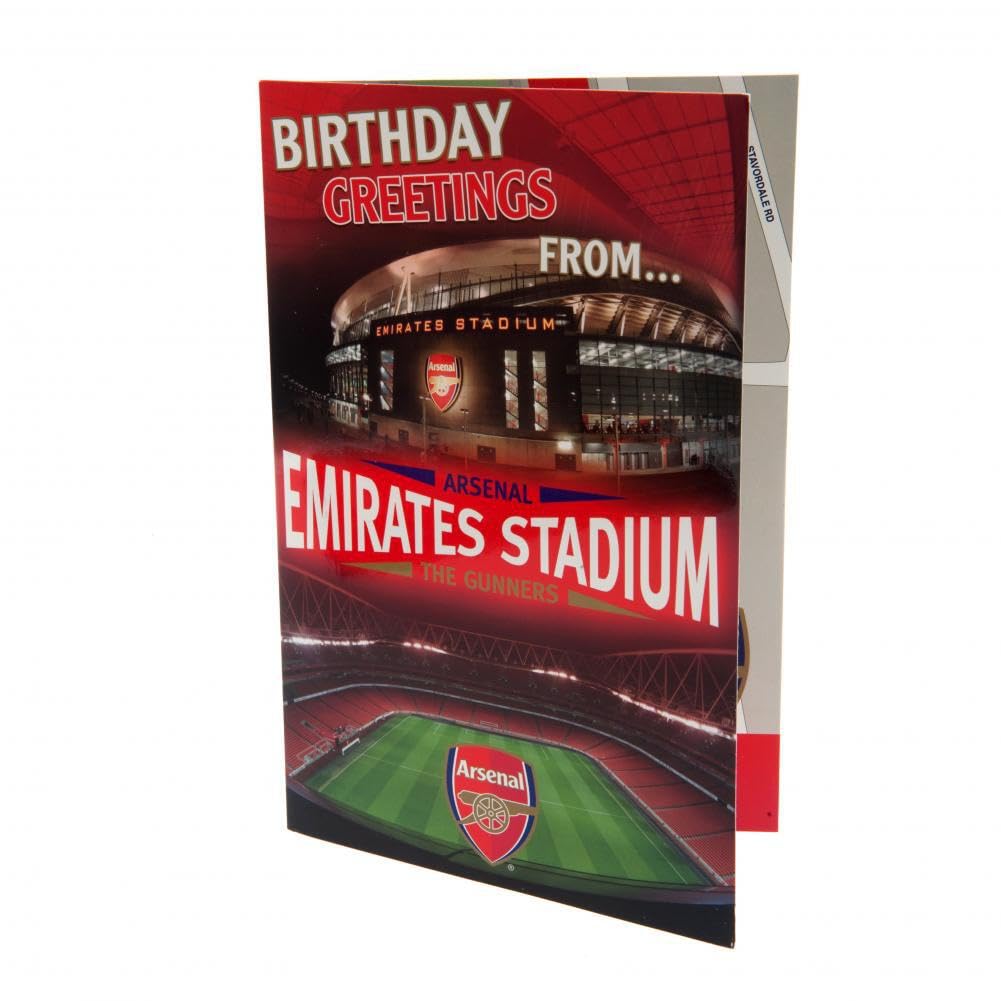 Arsenal F.C. Official,Multi,3848 Birthday Card - Club Stadium Pop Up Card