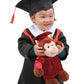 Plushland Blue Bear Plush Stuffed Animal Toys Present Gifts for Graduation Day, Personalized Text, Name or Your School Logo on Gown, Best for Any Grad