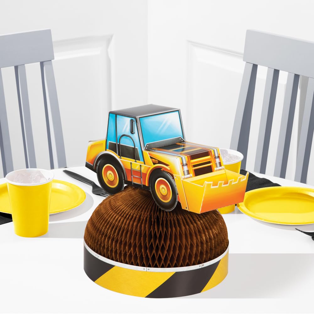 Creative Converting Construction Truck Birthday Honeycomb Centerpiece - 1pc Multi-color, 9 in x 11.5 in, 1 ct