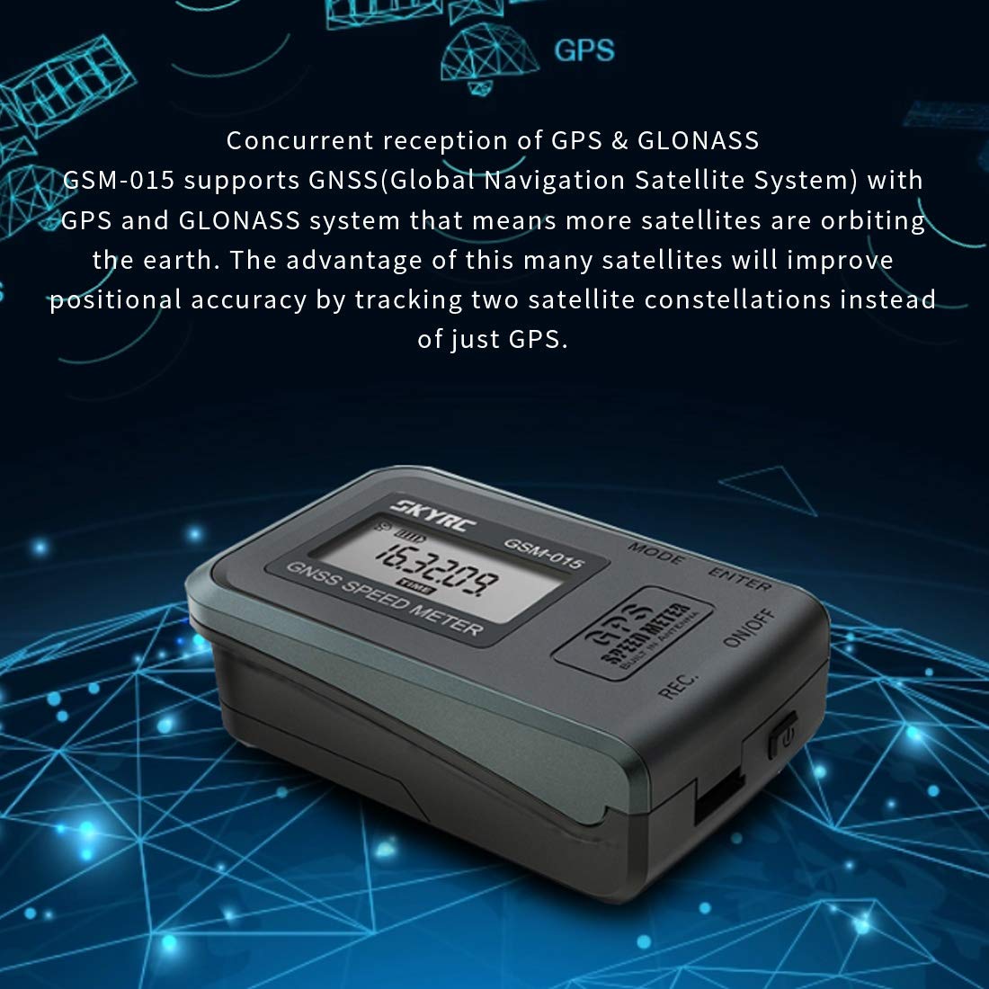 SKYRC GSM-015 GNSS GPS Speed Meter High Precision GPS Tester Height Speed Tester for RC Drones FPV Multirotor Quadcopter Airplane Helicopter