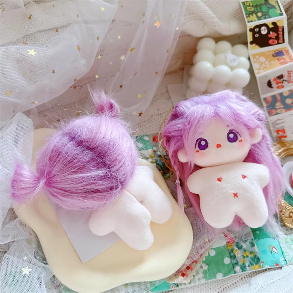 niannyyhouse 10cm Plush Doll Purple Girl Humanoid Stuffed Body no Attribute Astral Body Wearable Clothing Dress Up Gifts