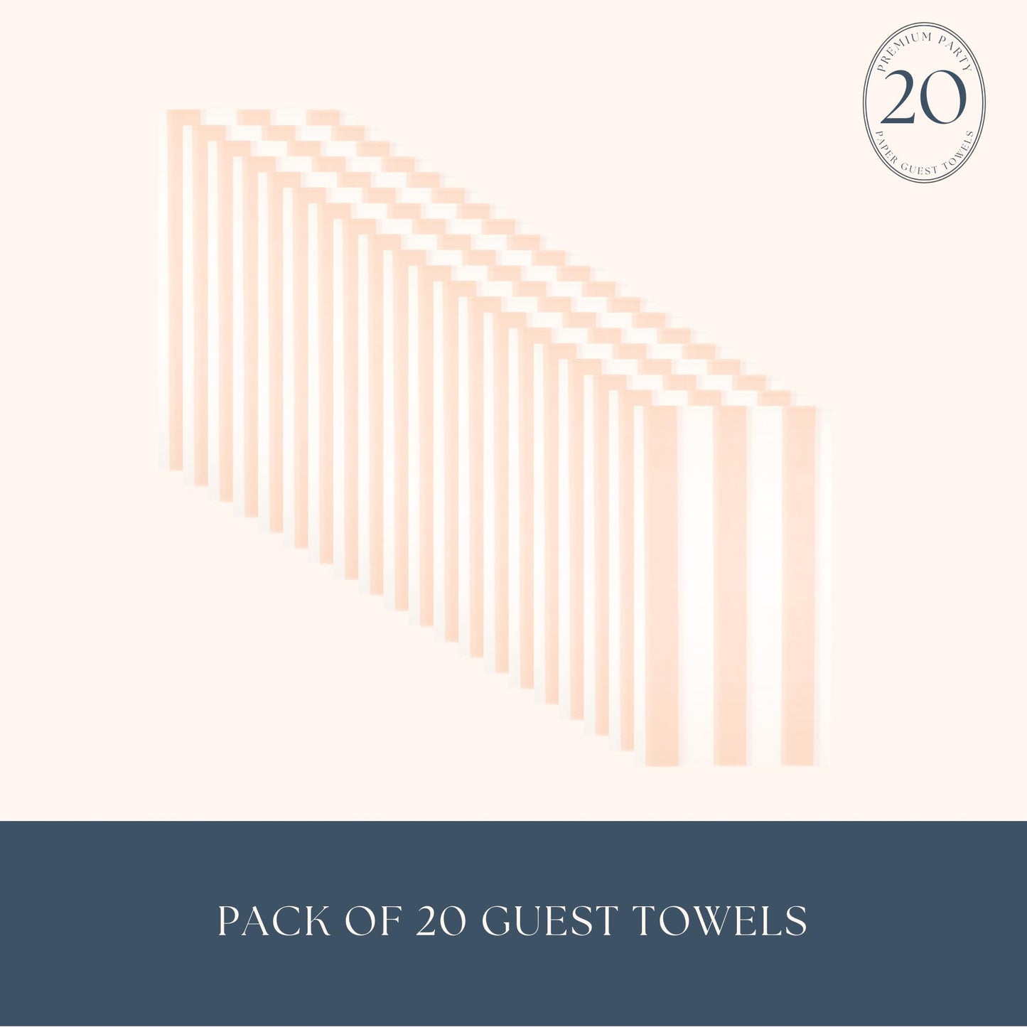 Bonjour Fete Peach Cabana Stripe Paper Guest Towels | Disposable, 3-Ply Napkins | Premium Party Supplies & Decor | Holidays, Kids Themed Birthday