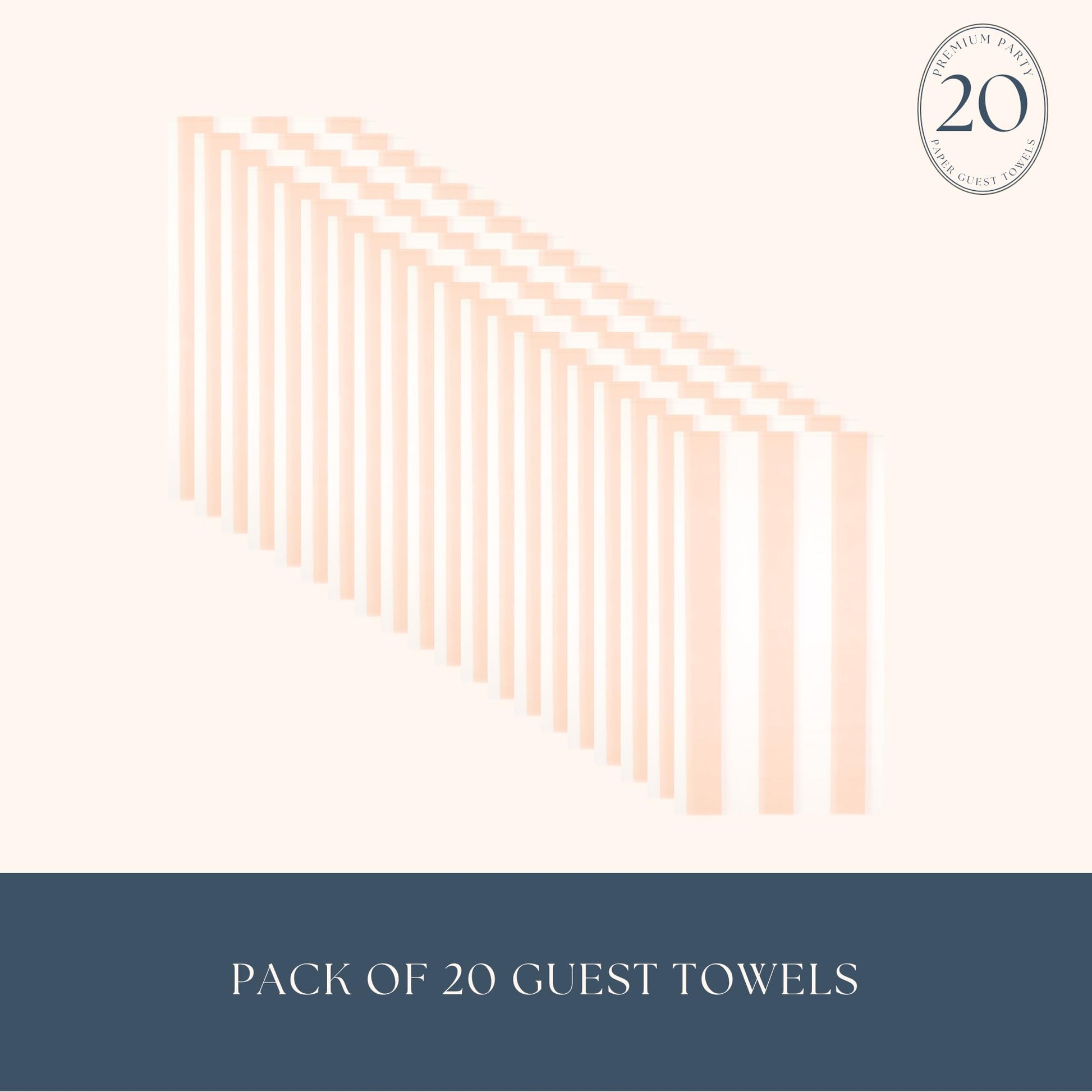 Bonjour Fete Peach Cabana Stripe Paper Guest Towels | Disposable, 3-Ply Napkins | Premium Party Supplies & Decor | Holidays, Kids Themed Birthday