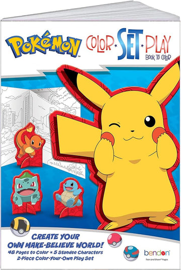 Bendon Pokemon Color Set Play | Pokemon Coloring Book | Poke Mon Activity Book | Poke Mon Crafts | Pokémon Party Favors | Create Your Own World | 5