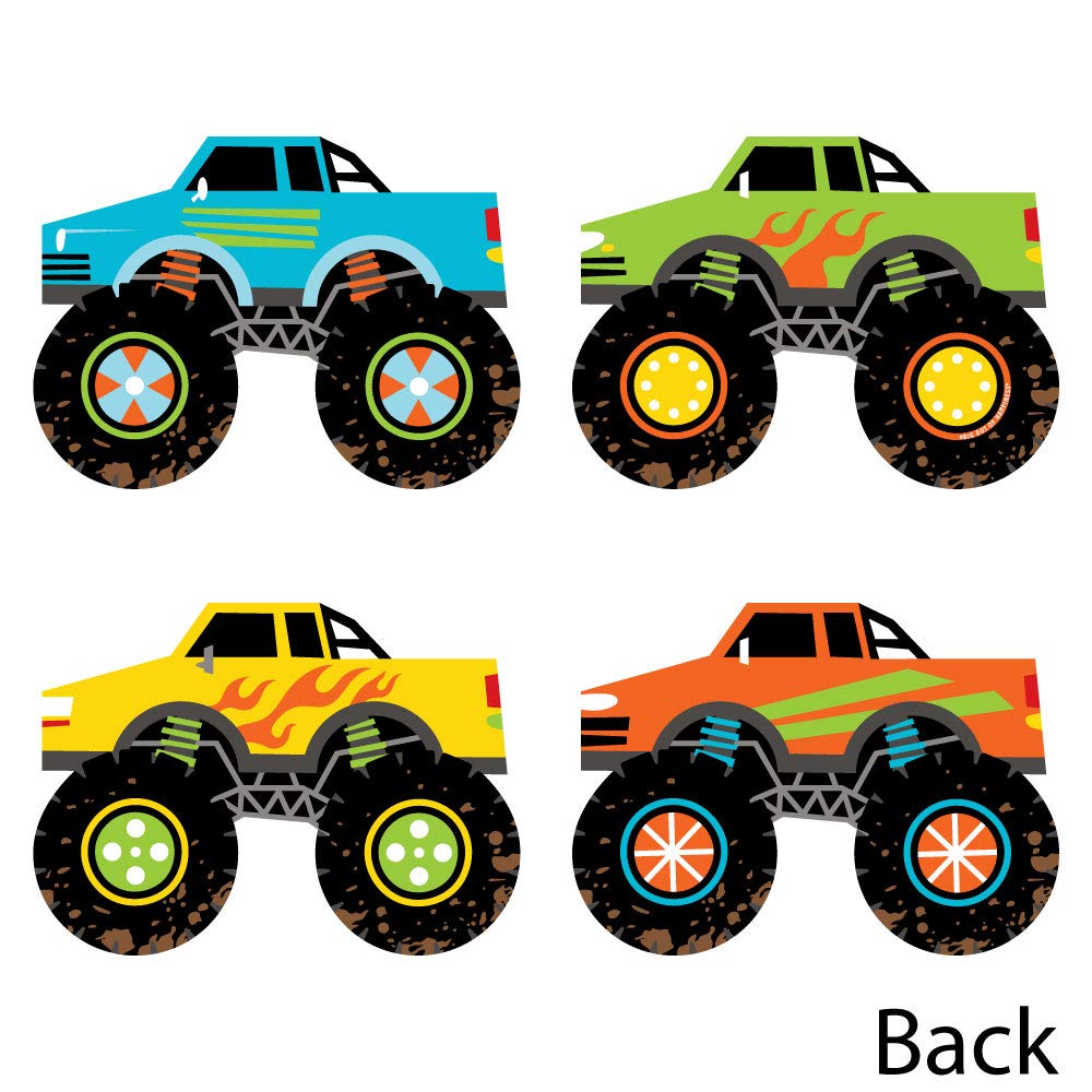 Big Dot of Happiness Smash and Crash - Monster Truck - Decorations DIY Boy Birthday Party Essentials - Set of 20