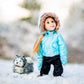 The Queen's Treasures 18 Inch Doll Clothes, Complete Ski Wear Outfit, 6 Piece Zippered Blue Jacket, Pants, Gloves, and Boots Too, Compatible for Use