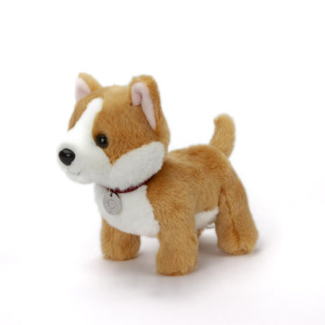 Plushland Realistic Stuffed Dog Stuffed Animals Plush Toys Collar, Premium Pawpal Stuffed Plush Puppy Cats and Dogs Toy for Boys and Girls 8 Inches
