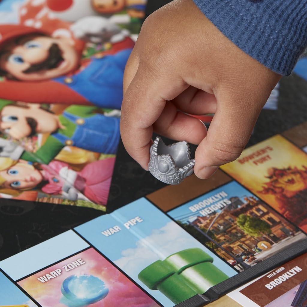 Monopoly Board Game Based on The Super Mario Bros. Movie - Family Game for Super Mario Fans - Includes Bowser Token - for 2 to 6 Players - Age: From 8