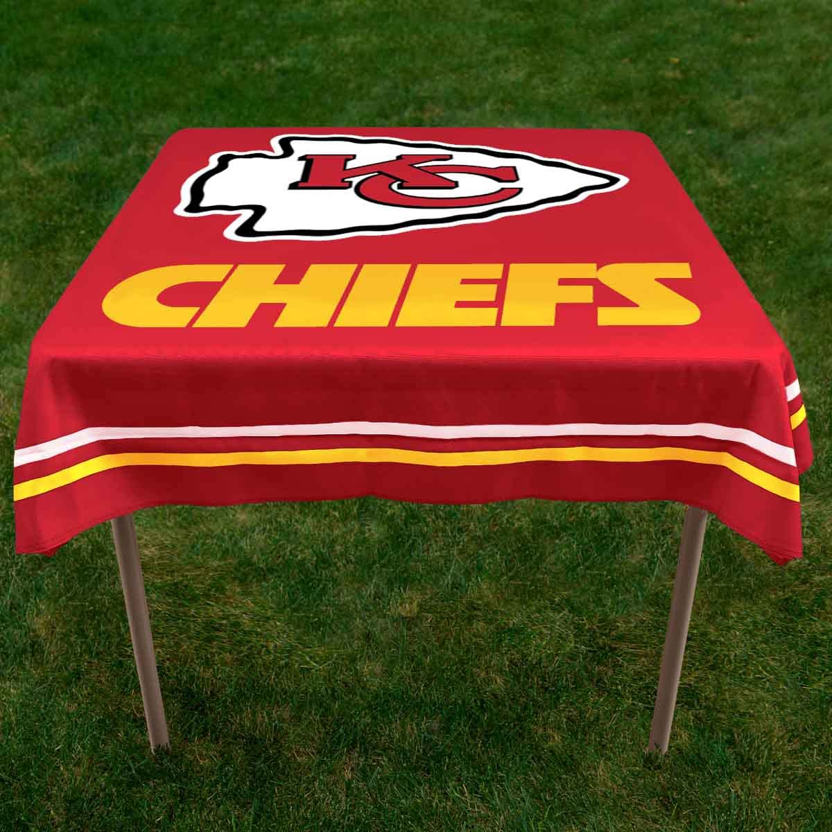 WinCraft Kansas City Chiefs Logo Tablecloth and Square Table Cover Overlay