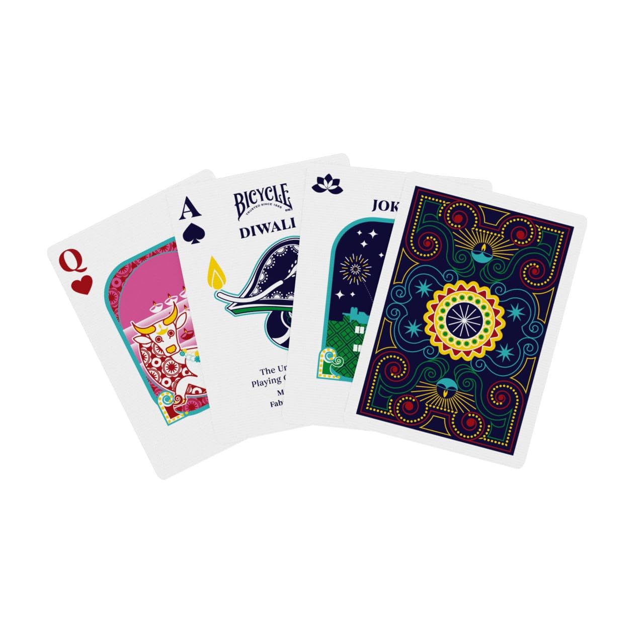 Bicycle Diwali, Collectible Standard 52 Deck of Cards, Poker Size, Gifts, Family & Kids Card Game Night