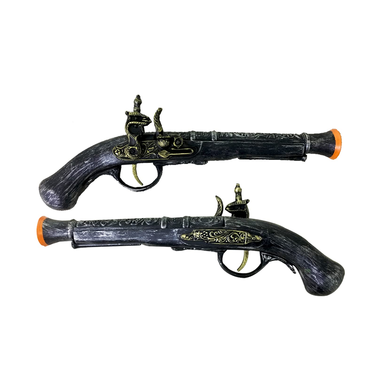Assassin's Foam Cosplay Flintlock Pistol 2 Pcs Set 1:1 Scale Halloween Costume (Black Color 2 Pcs Set)