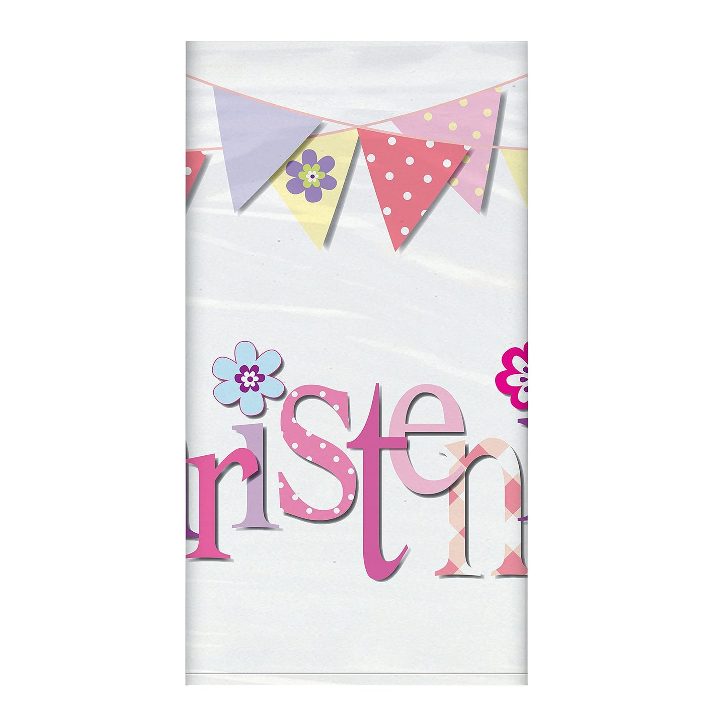 Unique 52053 Blue Christening Rectangular Plastic Table Cover 1 Pc, 54" x 84"