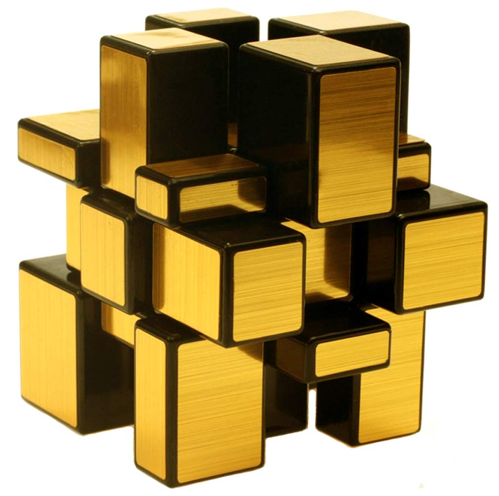 Mirror Speed Cube 3x3 Magic Cube Puzzle Brain Teaser Game Gold