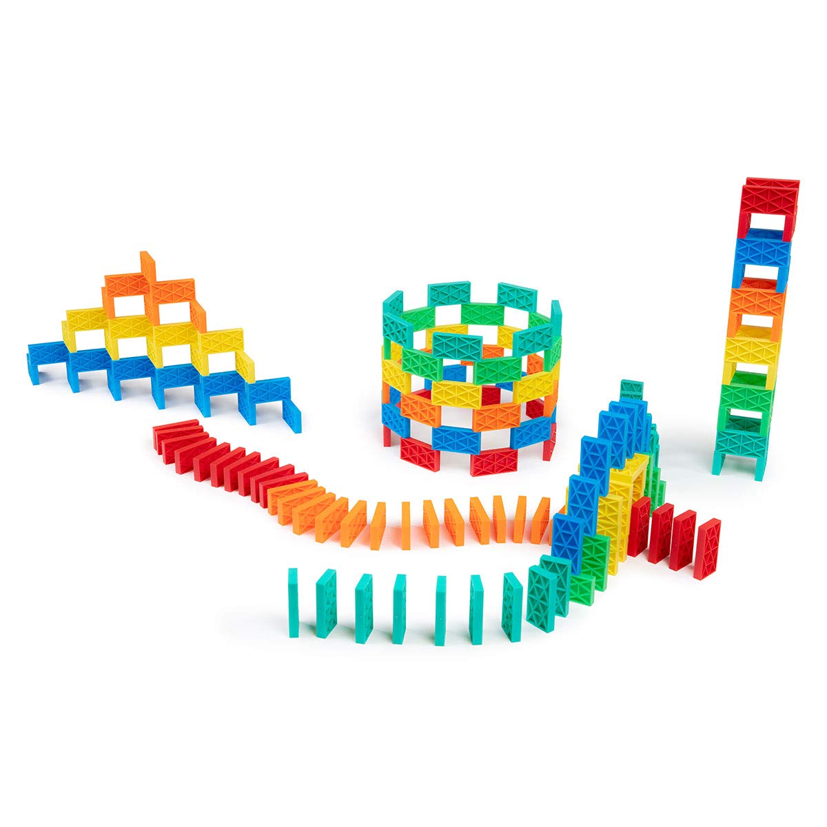 Bulk Dominoes Kinetic Domino Kit | Dominoes Set, STEM STEAM Small Toys, Family Games for Kids, Kids Toys and Games, Building, Toppling, Chain Reaction
