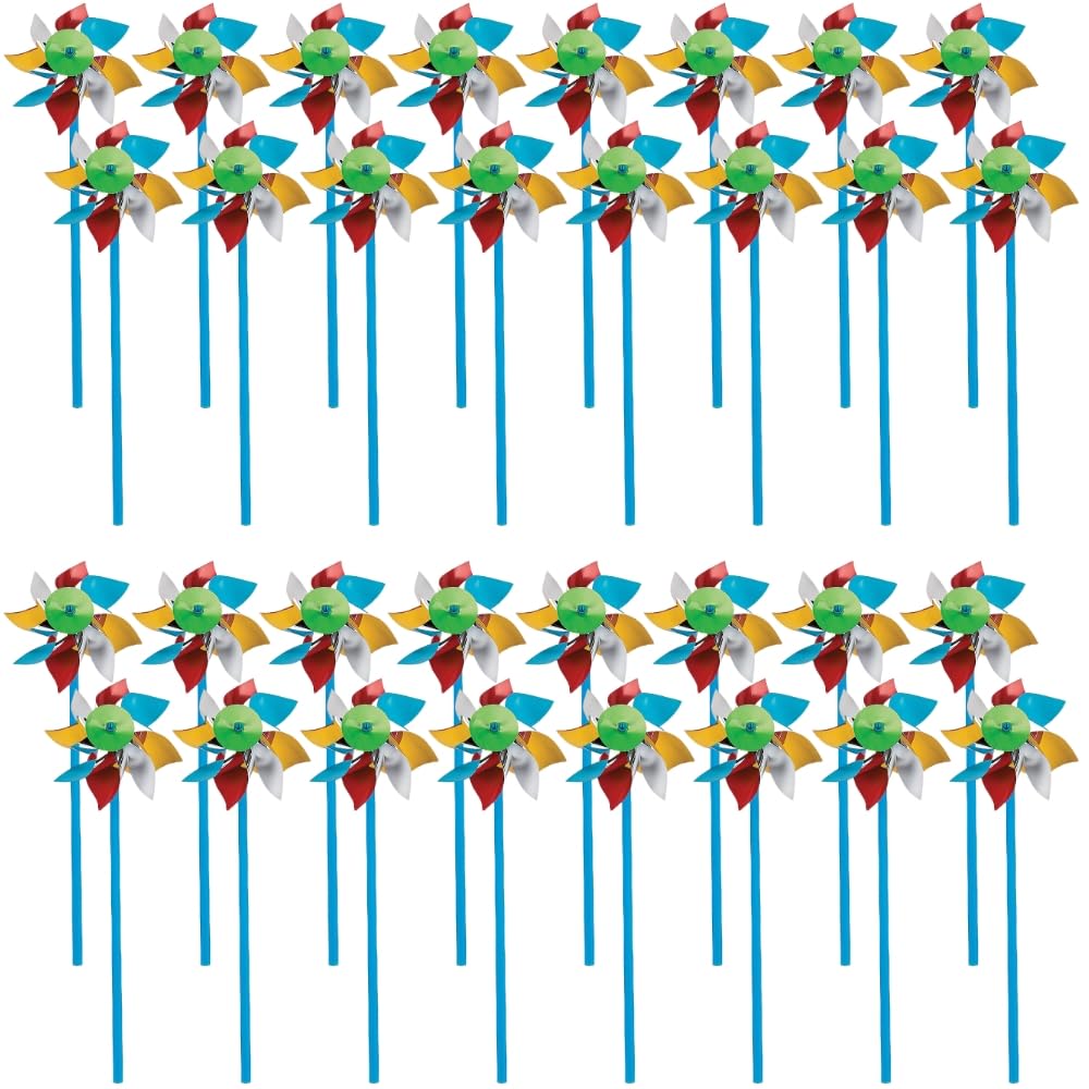 Fun Express Beachball Pinwheels (3Dz) | Bouncing Ball Toy - Fun Party Favor & Prize for Kids