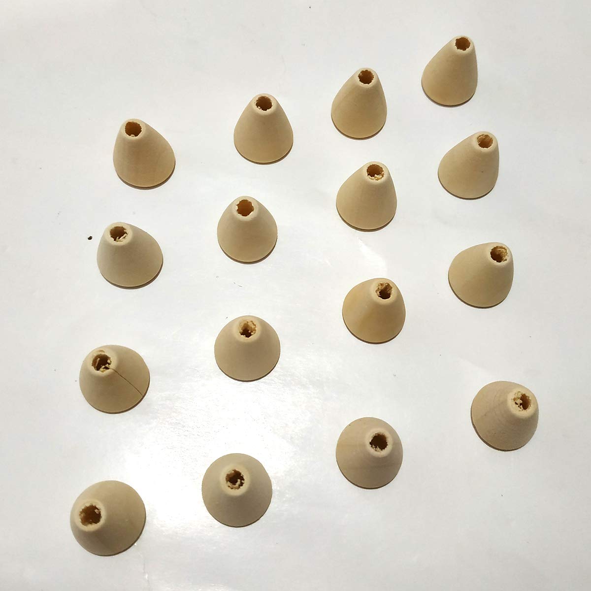 30pcs Irregular Wood Cone Beads Wooden Pyramid Beads for Making Bracelet Necklace Handmade DIY Beading Crafts Accessory (Cone 30pcs)
