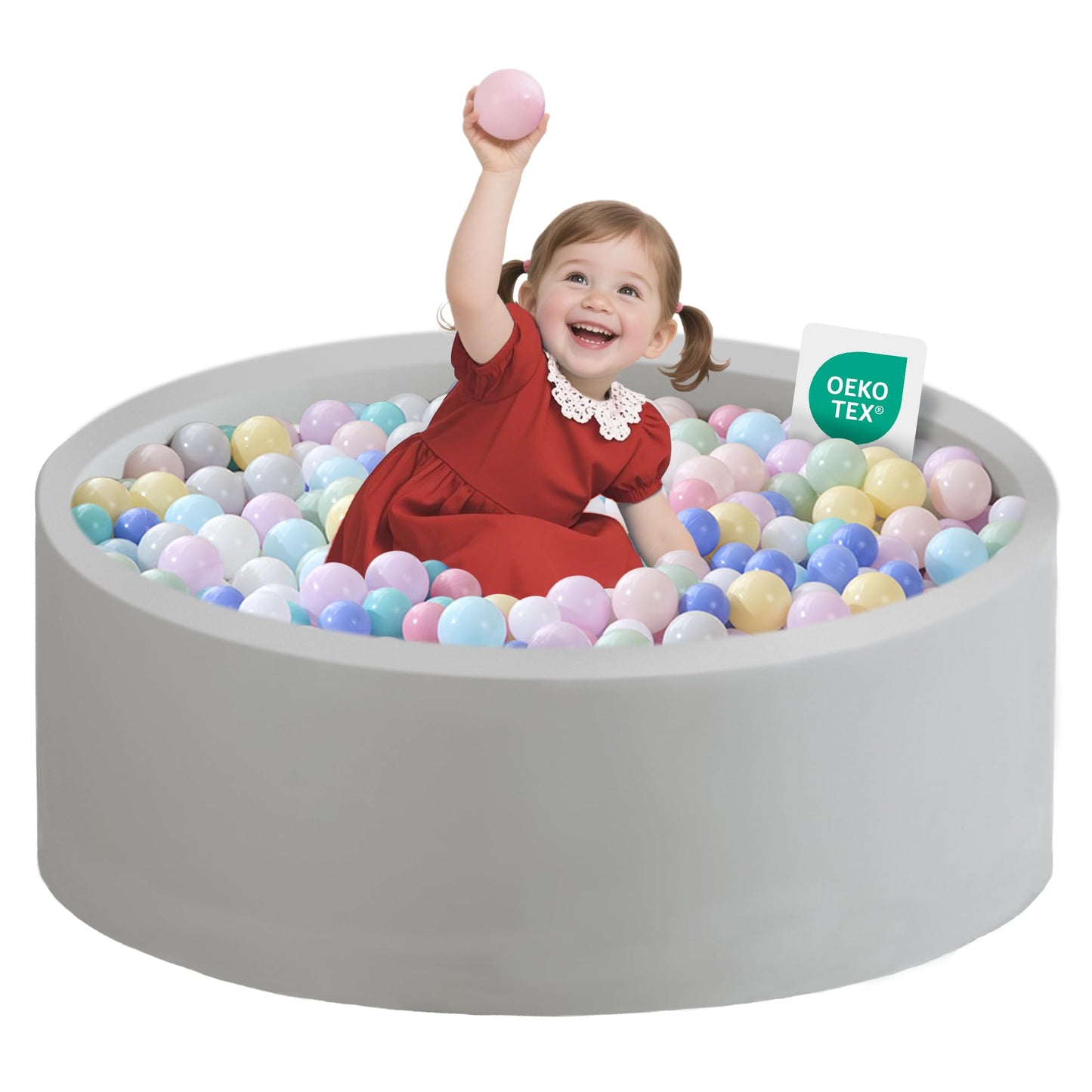 Zedachica Ball Pit for Toddlers 35.43''x11.81 Baby Ball Pits Soft Memory Foam Ball Pit Round Kids Ball Pit Indoor Game Kids Play Ball Pool Ideal Gift