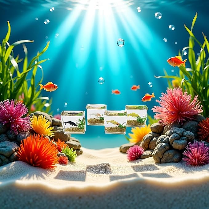 1Pc Fish Tank Toy, 1:12 Scale Miniature Dollhoue Accessories, Resin Dollhouse Fish Tank Accessories for Garden Scene Decor, Dollhouse Accessories