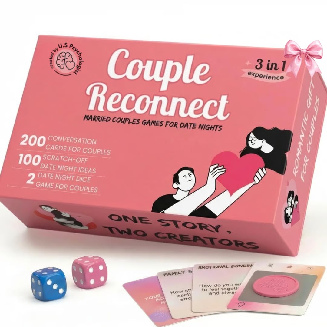 Life Sutra Couple Reconnect 3 in 1 Game - 200 Classsic Conversation Cards, 100 Scratch Off Date Adventures and Endless Date Nights Combinations