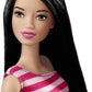 Barbie Glitz Doll, Pink Stripe Ruffle Dress