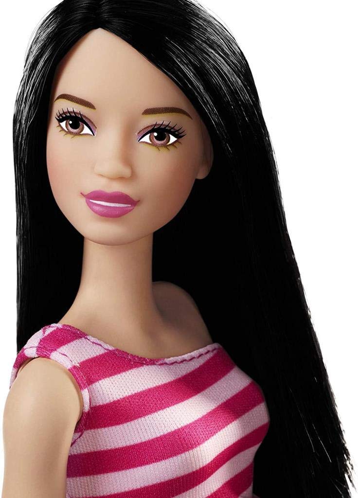 Barbie Glitz Doll, Pink Stripe Ruffle Dress