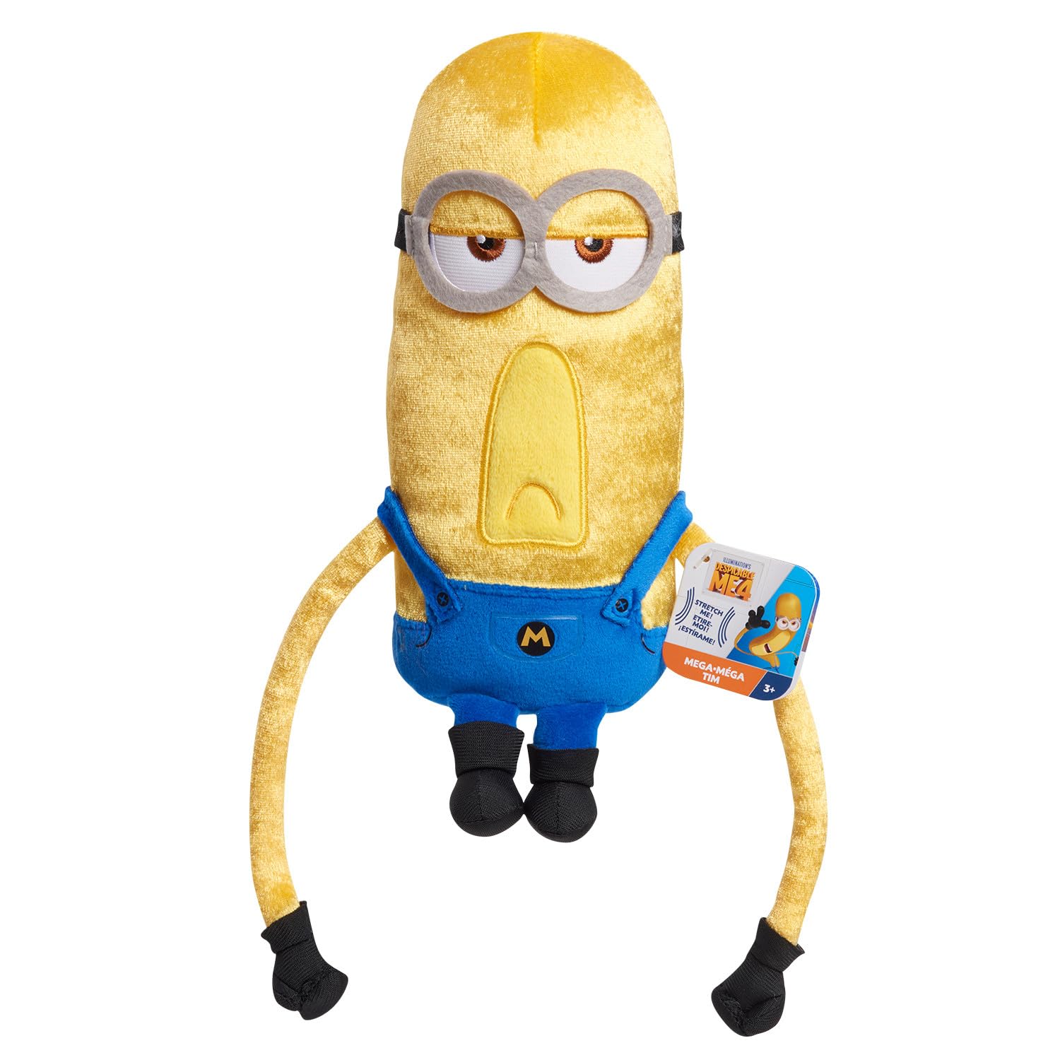 Illumination Minions Despicable Me 4 Squooshy Plush Mega Tim, Kids Toys for Ages 3 Up by Just Play