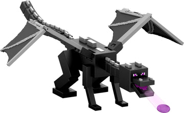 Mattel Minecraft Dragon’s Breath Ender Dragon Action Figure with 10 Discs, Giant Toy with 21.6-inch Length, 20-inch Wingspan with Moving Wings