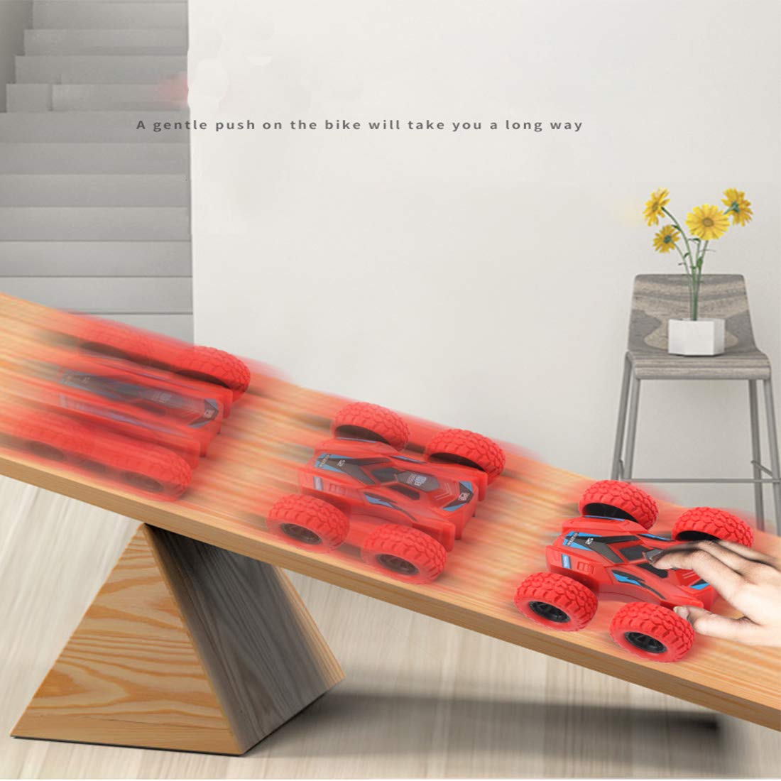 DqsWko Double-Sided Pull Back carsr. Friction Cars for Kids ?Vibration inertial car. Toy Pull Back car. Big tire Four-Wheel Drive Toy car for Boys