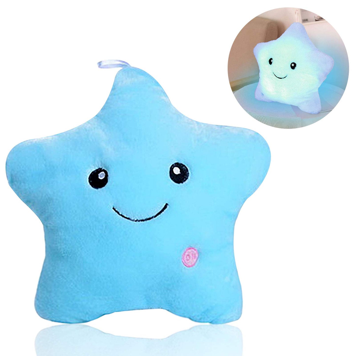 KAHEAUM Creative Twinkle Star Glowing LED Night Light Up Plush Pillows Stuffed Toys Birthday Gifts for Kid Children Friends,Couch Bed Throw Pillows