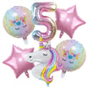 DUILE Unicorn Balloons Unicorn Birthday Party Decorations for Girls Foil Balloons Set Macaron and Rainbow Balloon Wedding Baby Shower Party Supplies