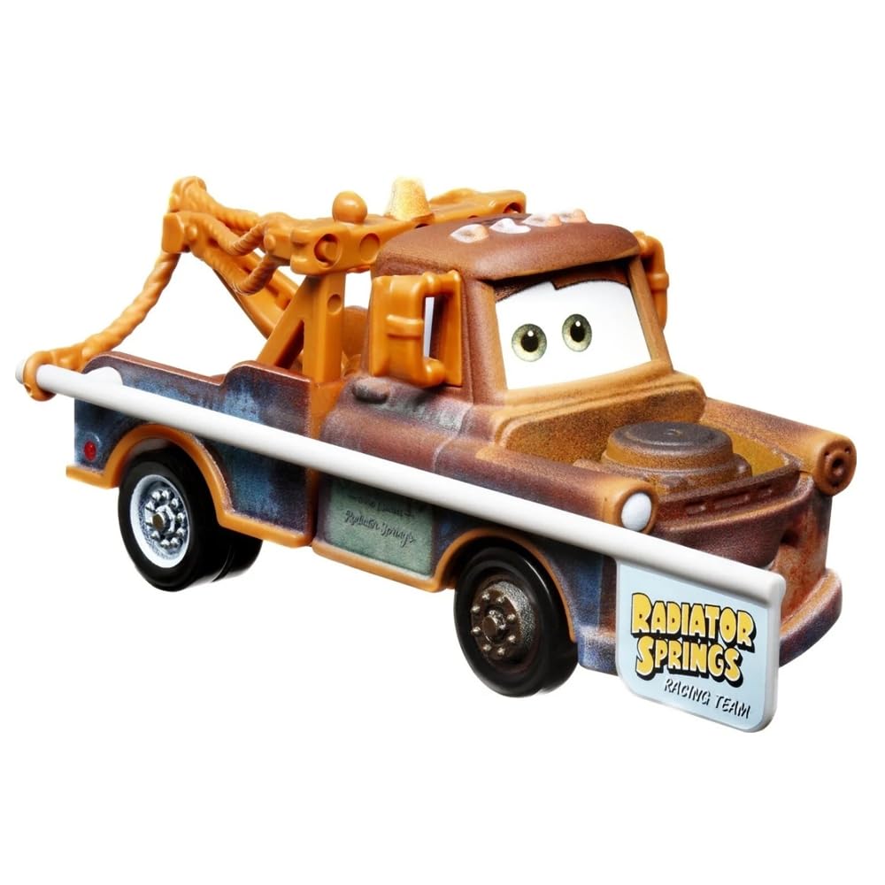 Mattel Mater with flag, Hook Cars 1:55, Die-cast car, metal, HTX86